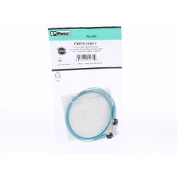 Panduit® FXE10-10M1Y FXE10-10M1Y 10Gig OFNR OM3 Multi-Mode Zipcord Fiber Optic Patch Cord, (2) Fiber, 50 um Core, 1 m L